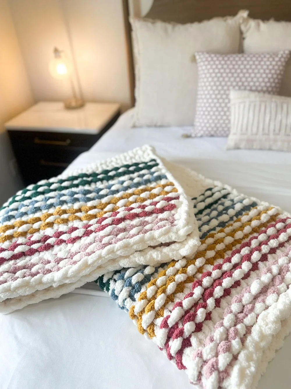 Handmade Chunky Hand-Knit Throw Blanket